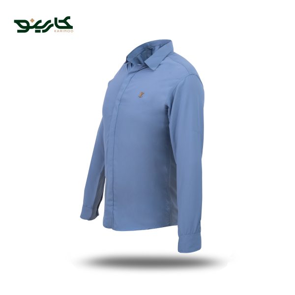 پیراهن مردانه آستین بلند آبی