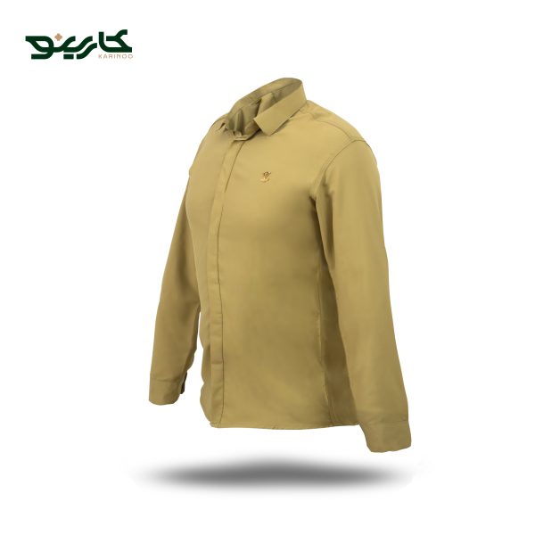 پیراهن مردانه آستین بلند خردلی