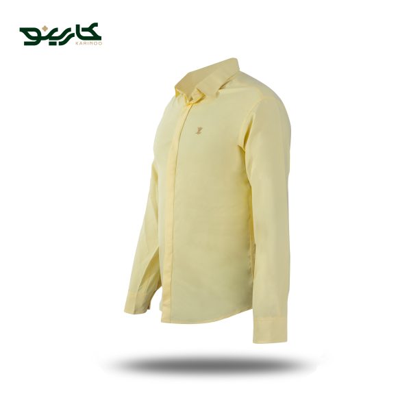 پیراهن مردانه آستین بلند زرد