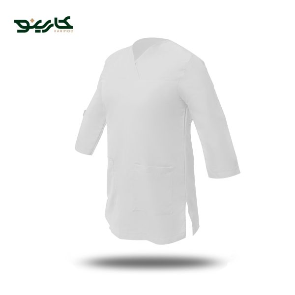 روپوش آشپزی زنانه طوسی استخوانی