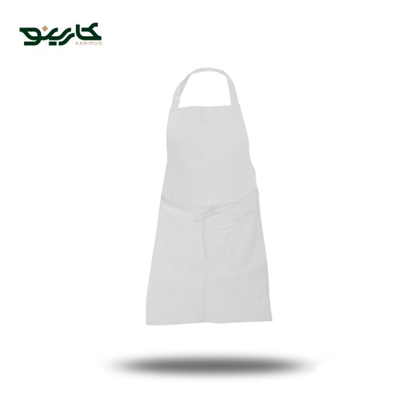 پیش بند بلند سفید جیب دار