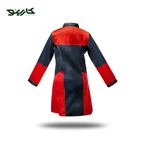 مانتو کار زنانه صنعتی مشکی قرمز طرح سیلور