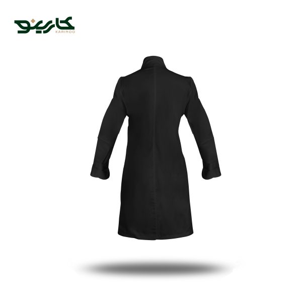 روپوش سرآشپز زنانه مشکی مدل قاپکدار