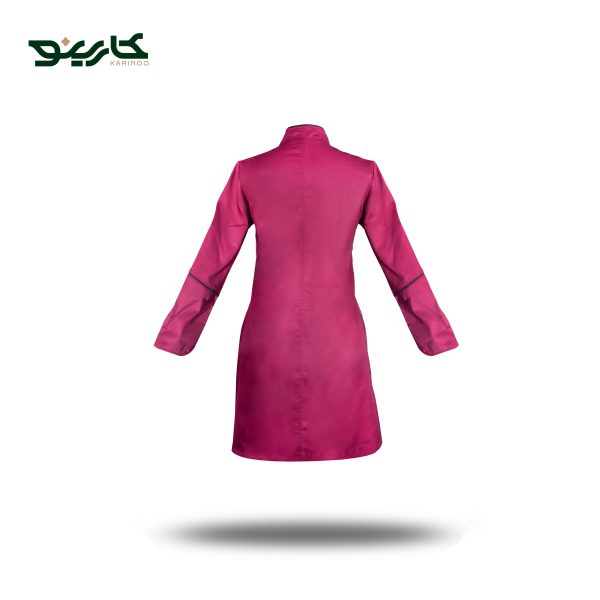 روپوش سرآشپز زنانه زرشکی مشکی مدل قاپکدار