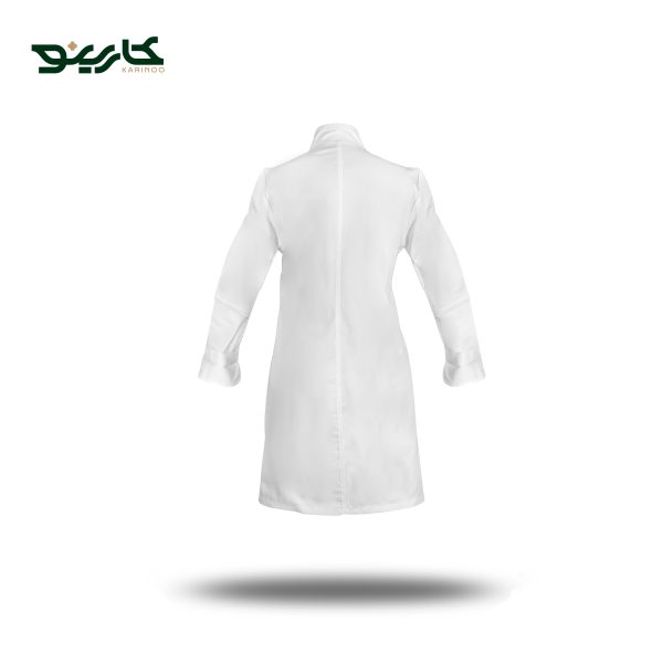 روپوش سرآشپز زنانه سفید مدل قاپکدار