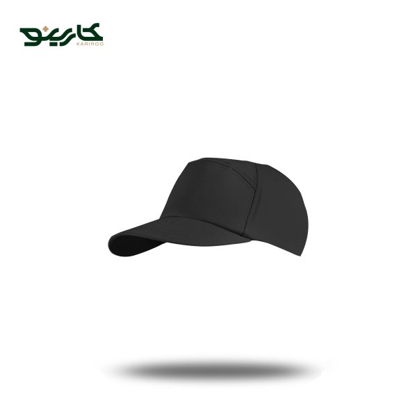 کلاه کپ مشکی ساده کتان مدل جلو تلویزیونی