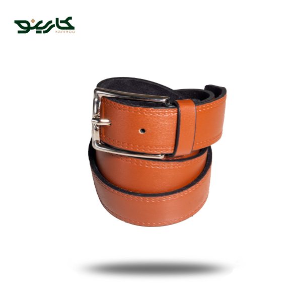کمربند چرمی عسلی